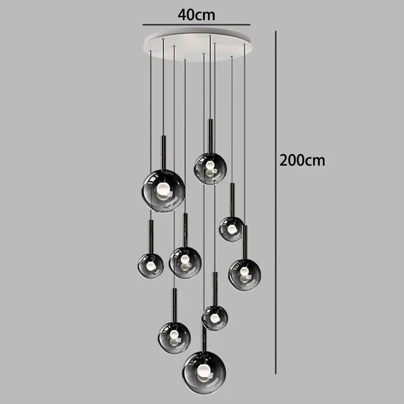 Axyaa Nordic Stair Chandelier Living Room Dining Pendant Ceiling Light Home Indoor Lighting