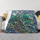 Axyaa Iridescent Fluffy Travel Blanket: Large, Thin & Cozy Thermals