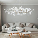 Axyaa Modern Brass Ginkgo Leaf Branch Chandelier for Dining Room & Living Space