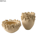 Axyaa Porous Edge Ceramic Vase, Desk Decoration, Flower Arrangement, Room Aesthetic Decor