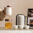 Axyaa Kung Fu Companion Glass Tea Set with Hand Grip Teapot