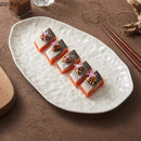 Axyaa Irregular Stone Pattern Ceramic Sushi Fish Plate.