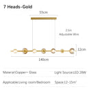 Axyaa LED Glass Chandelier for Living Dining Office Interior