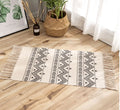 Axyaa Cotton Linen Tassel Rug Carpets for Home Decor - Boho Ethnic Anti-slip Floor Mat