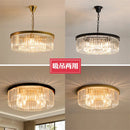 Axyaa Elegant Black Gold Crystal Pendant Light, E14 LED Metal Fixture with K9 Lustre