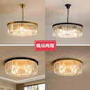Axyaa Gold Black Metal Crystal Pendant Lights - LED Chain Hanging Fixture