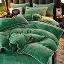 Axyaa King Milk Velvet Bedding Set - Ultra-thick, Skin-friendly, Antistatic Quilt Cover