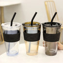 Axyaa Glass Cup with Straw - Large Capacity Creative Drinkware