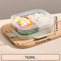 Axyaa Portable Clear Compartment Lunch Box for Students and Kids