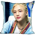 Axyaa Satin Hwang Hyunjin Pillow Cover - Decorative Bedroom Office Pillowcase Square Zipper Case