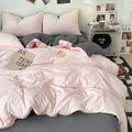 Axyaa Washed Cotton Bedding Set, Brief Style, Duvet Cover & Pillowcase, Twin-Full-Queen Sizing