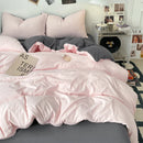 Axyaa Washed Cotton Bedding Set, Brief Style, Duvet Cover & Pillowcase, Twin-Full-Queen Sizing
