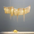 Axyaa Tassel Aluminum Chain Pendant Light: Modern Luxury LED Chandelier for Home & Hospitality Settings