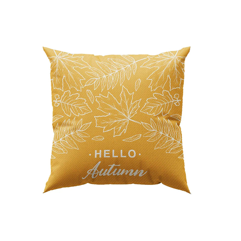 Axyaa Red Leaf Elk Harvest Pillow Cover for Autumn Home Decor