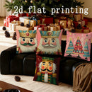 Axyaa Nutcracker & Christmas Tree Pillows: Sofa, Bedroom, Car Cushion Cover