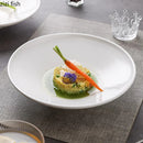 Axyaa Ceramic Tableware Set - White Salad Soup Pasta Dessert Plates