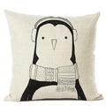 Axyaa Penguin Cushion Cover: Cute Sofa Pillow for Kids & Living Room, 45x45cm