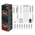 Axyaa 7-Piece Stainless Steel BBQ Tool Set in Paper Box for Outdoor Grilling