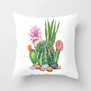 Tropical Cactus Succulent Plant Print Pillow Cover for Home Decor by Axyaa