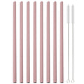 Axyaa Heart Stainless Steel Straws Set with Cleaning Brush for Drinks and Cocktails