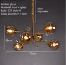 Axyaa Glass Bubble Chandelier: Vintage Industrial Lighting Design for Living, Bedroom, Kitchen Island