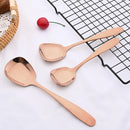 Axyaa Stainless Steel Flat Spoons Set for Soup Stirring - 3 Sizes Kitchen Flatware