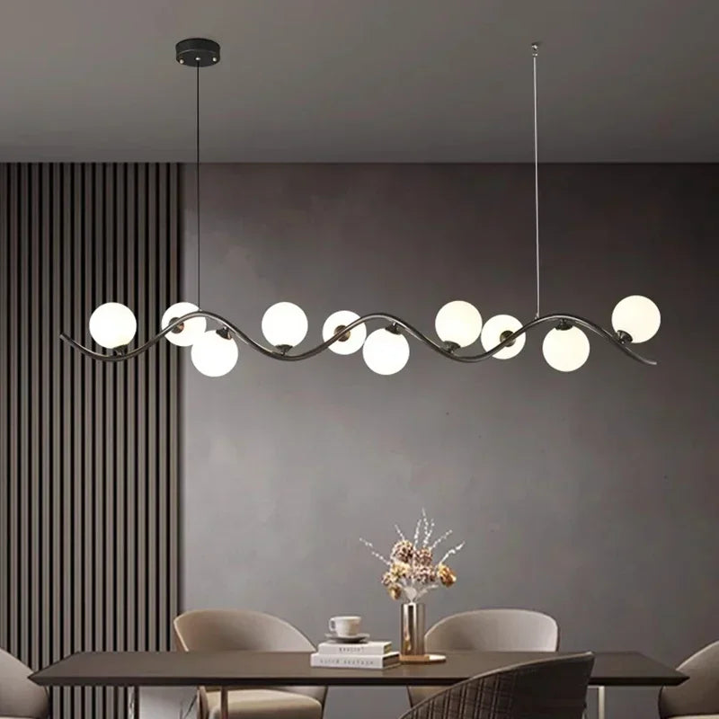 Nordic Glass Ball LED Pendant Light by Axyaa - Elegant Minimalist Chandelier