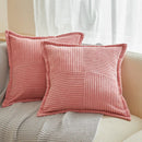 Axyaa Corduroy & Boho Striped Pillow Covers: Soft Broadside Decorative Cushion