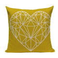 Axyaa Yellow Geometric Linen Pillow Case 45*45cm