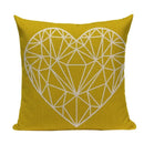 Axyaa Yellow Geometric Linen Pillow Case 45*45cm