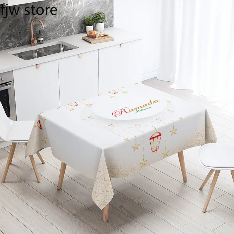 Axyaa Ramadan Mubarak Tablecloth - Islamic Mosque Home Decor & Ramadan Karim Theme