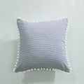 Axyaa Striped Pattern Ball Edge Pillow Case 45x45cm for Living Room Sofa