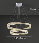 Axyaa Crystal Chandelier Stair Pendant Lamp Modern Living Room Lighting