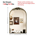 Axyaa Baroque Arch Wall Mirror with Rose Pattern for Home Decor