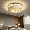 Axyaa Modern Luxury LED Crystal Ceiling Light, Chrome Finish