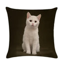 Axyaa Cat Printed Cotton Linen Cushion Cover 45x45cm