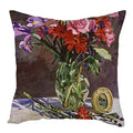Axyaa Vintage Flowers & Birds Oil Painting Pillow Cover