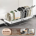 Axyaa Sliding Pot Lid Holder Rack Adjustable Under Cabinet Organizer Shelf