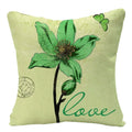 Axyaa Floral Linen Cushion Cover 45*45cm for Home Decor