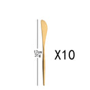 Axyaa Gold Flatware Set - 10Pcs Stainless Steel Dinnerware Cutlery Silverware