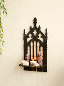 Axyaa Gothic Wooden Fence Wall Shelf Crystal Holder Room Decor