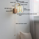 Axyaa Glass Wood LED Wall Lamp for Bedroom Bathroom Mirror Fixture