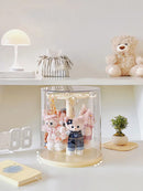 Axyaa Rotating Pendant Display Box: Dust-proof Action Figure Storage Stand