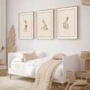 Axyaa Beige Bohemian Rabbit & Duck Wall Art Print Set - Forest Animal Room Decor