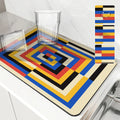 Axyaa Floral Drain Pad: Absorbent Anti-slip Kitchen & Bathroom Mat