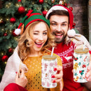 Axyaa Christmas Water Bottle with Lid & Straw | Festive Holiday Decor & Reusable Cup