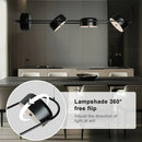 Axyaa Modern Black Chandelier: Rotatable LED Pendant Light for Living Room, Bedroom, or Restaurant