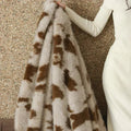 Axyaa Plush Faux Fox Fur Blanket: Luxury Weighted Sofa Throw for Winter & Autumn