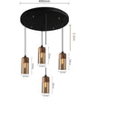 Axyaa Nordic Wood Grain LED Pendant Lamp, Modern Glass, Dining Room, Bedroom