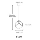 Axyaa Gold Glass Square LED Pendant Lightoom Lighting